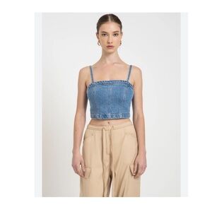 Abrand Debbie Denim Bodice Top Sz S